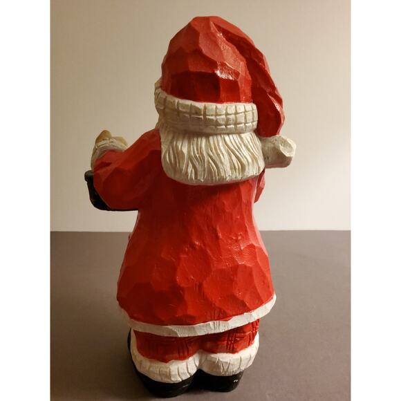 Hand Carved Santa Claus Figurine 10 in Tall - Picture 3 of 3